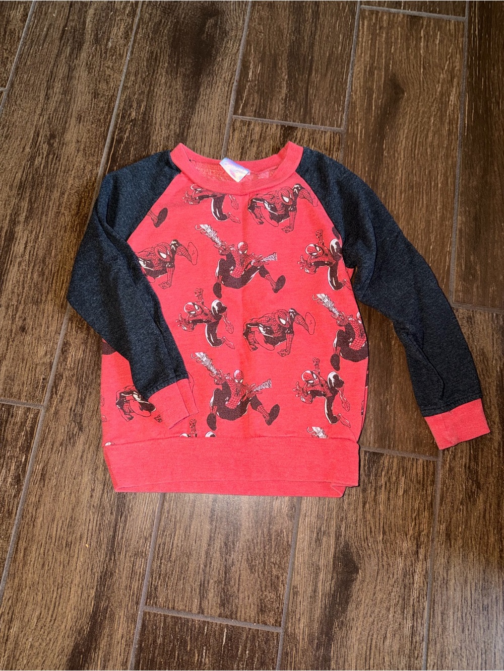 Marvel Red & Black Spider-Print Raglan Sweatshirt